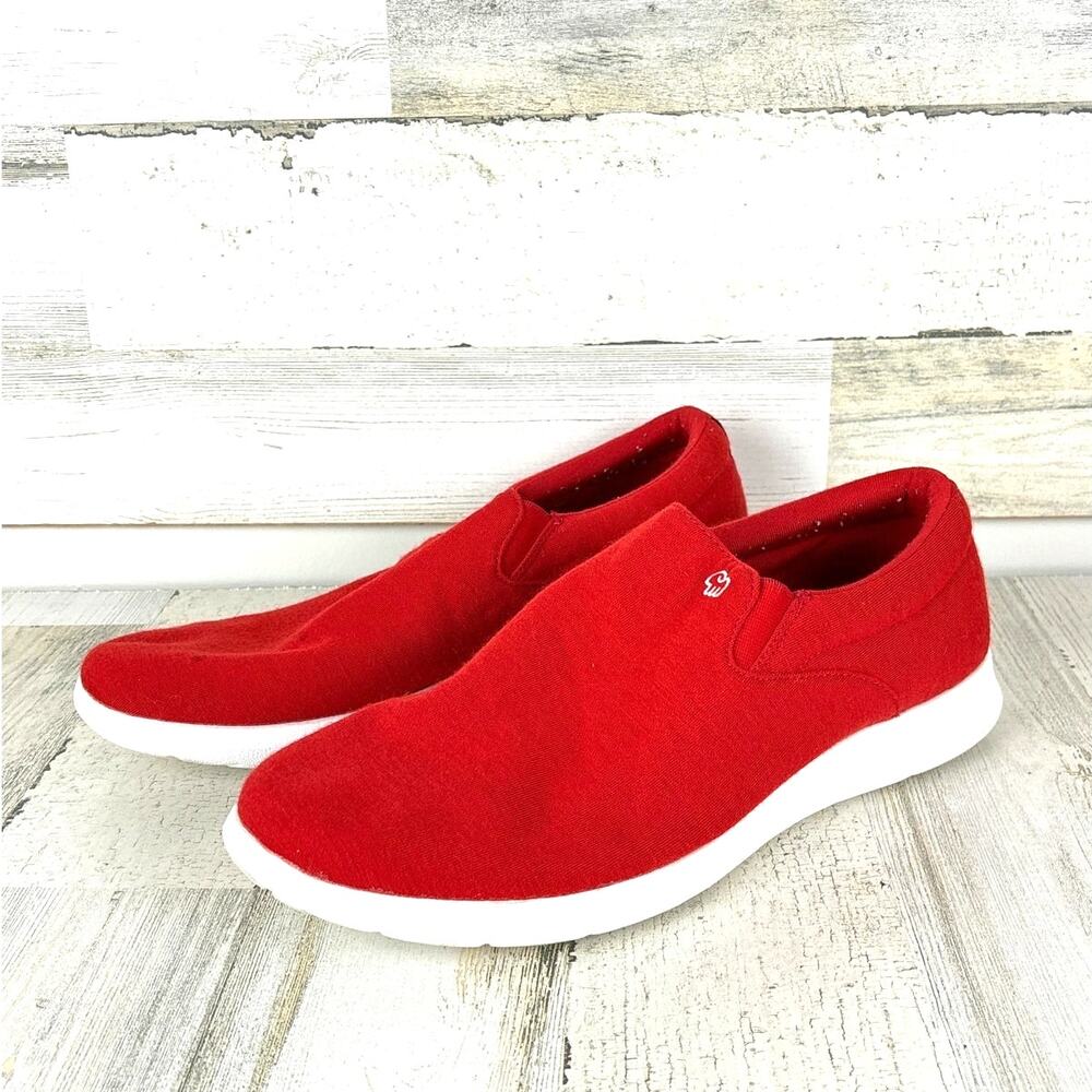 Merino's Mens 12 Red Merino Wool Slip On Loafer Sneakers Casual Comfort Shoes